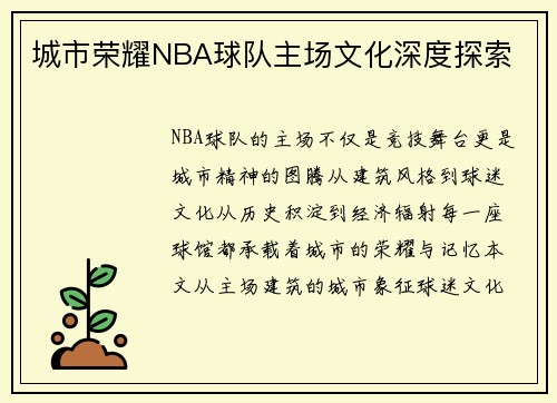 城市荣耀NBA球队主场文化深度探索